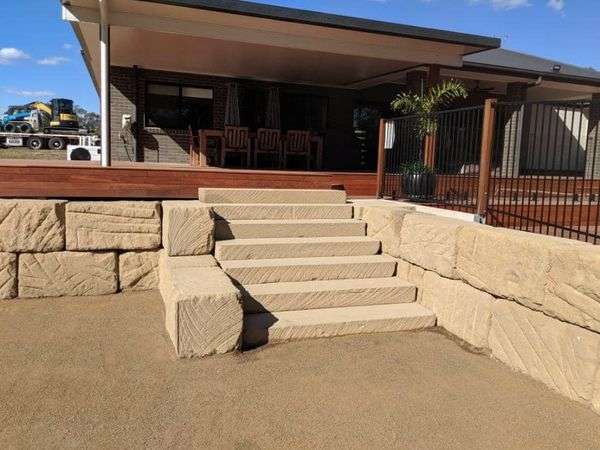 quad sawn landscaping steps