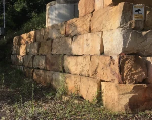 B grade sandstone blocks retaining wall