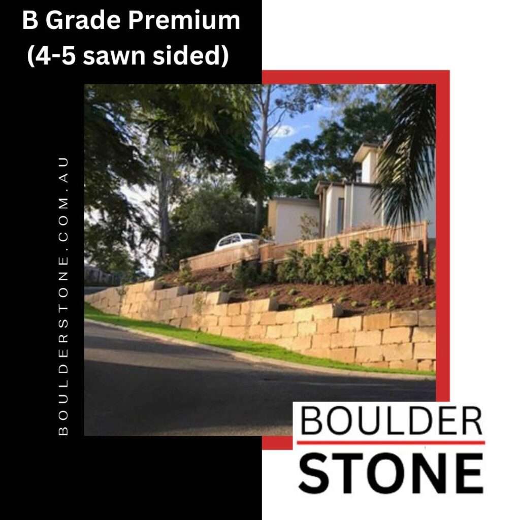 B Grade premium sandstone block retaining wall